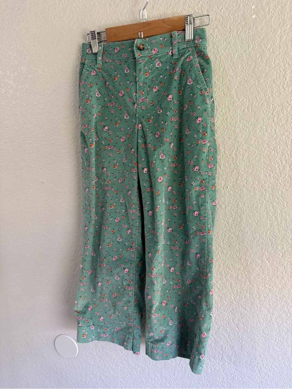 Vineyard Vines Green Floral Corduroy Girls' Pants